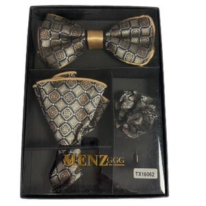 Menz Bow Tie and Pocket Square Set NEW